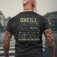 Oneill 姓 姓 迷彩 アメリカ国旗 メンズTシャツ バックプリント 高齢者への贈り物