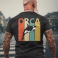 Orca シャチ 動物 メンズTシャツ バックプリント 高齢者への贈り物