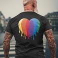 Orgullo Del Corazón Del Arco Iris Lgbtq Camiseta Hombre Estampado Espalda Regalos para ancianos