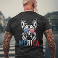 Patriotic German Shepherd Dog Merica 4Th Of July Men's T-shirt Back Print Gifts for Old Men