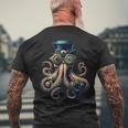 Pieuvreteampunk Engrenages Lunettes Et Tentacules T-shirt imprimé au dos Cadeaux pour les vieillards