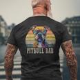 Pitbull Dad Dog Lover カラフル アーティスティック ピットブルのオーナー。 メンズTシャツ バックプリント 高齢者への贈り物