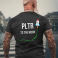 Pltr To The Moontock Ticker Wsb 面白いミーム メンズTシャツ バックプリント 高齢者への贈り物