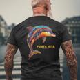 Punta Mita メキシコ バケーション ヴィンテージ トライバル イルカ メンズTシャツ バックプリント 高齢者への贈り物