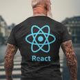 Reactjs ReactJs 公式ロゴ Javascript フレームワーク メンズTシャツ バックプリント 高齢者への贈り物