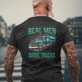 Real Drive Trucks ビッグリグトラックドライバー メンズTシャツ バックプリント 高齢者への贈り物