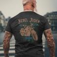 Rebel Rider オートバイ ビンテージ ロッカー バイカー メンズTシャツ バックプリント 高齢者への贈り物