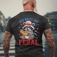 Red And Feral 4Th Of July ユーモア キッズ アメリカ メンズTシャツ バックプリント 高齢者への贈り物