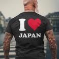Red Heart I Love Japan メンズTシャツ バックプリント 高齢者への贈り物