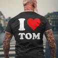 Red Heart I Love Tom メンズTシャツ バックプリント 高齢者への贈り物