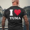 Red Heart I Love Yuma メンズTシャツ バックプリント 高齢者への贈り物