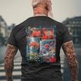 Redpider Lily の 曼珠沙華 で 日本のヴィンテージ の 美的スタイルのコラージュ メンズTシャツ バックプリント 高齢者への贈り物