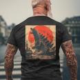 Retro Vintage Japanese Legendary Monster Kaiju Men's T-shirt Back Print Gifts for Old Men