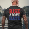 Rise Above Hate Red And Blue America メンズTシャツ バックプリント 高齢者への贈り物