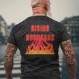 Rising Rockstar Fire Rocker Music Fun ロジックロックスター フェスティバル メンズTシャツ バックプリント 高齢者への贈り物
