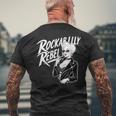 Rockabilly Rebel Blonde Pinup With Attitude Graphic メンズTシャツ バックプリント 高齢者への贈り物