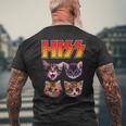 Hiss Cat Cat Lover Kittens Rock Music Cat Hiss メンズTシャツ バックプリント 高齢者への贈り物