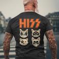 Hiss Cats ネコ Kittens ロックバンド Rock Rockin メンズTシャツ バックプリント 高齢者への贈り物