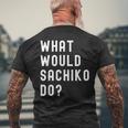 Sachiko ならどうするだろうか メンズTシャツ バックプリント 高齢者への贈り物