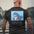 Same-サメ- メンズTシャツ バックプリント 高齢者への贈り物
