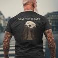 Save The Planet かわいいラッコ。 メンズTシャツ バックプリント 高齢者への贈り物