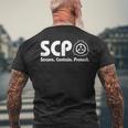 ScpecureContainProtect -Cp ファンデーション 2 メンズTシャツ バックプリント 高齢者への贈り物