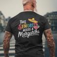 Senorita Margarita Lover Cinco De Mayo Fiesta ギフト メンズTシャツ バックプリント 高齢者への贈り物
