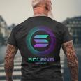 Solanaolコイン暗号ロゴブロックチェーン ソラナ メンズTシャツ バックプリント 高齢者への贈り物