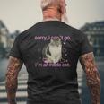 Sorry I Can’T Go I’M An Inside Cat Men's T-shirt Back Print Gifts for Old Men