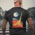 Sputnik Ussr ビンテージポスター製品 共産主義ソ連宇宙 メンズTシャツ バックプリント 高齢者への贈り物