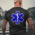 Star Of Life Rod Of Asclepius Emt Ems パラメディック メディック メンズTシャツ バックプリント 高齢者への贈り物