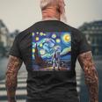 Starry Night Renditionincentan Gogh Astronaut メンズTシャツ バックプリント 高齢者への贈り物