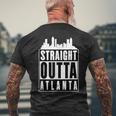 Straight Outta Atlanta 都市のシルエット メンズTシャツ バックプリント 高齢者への贈り物