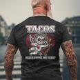 Taco Lovers バレンタインデー シュガースカル キューピッド メキシカンアート メンズTシャツ バックプリント 高齢者への贈り物
