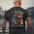 Tanuki Elite Forces No1 タヌキ精鋭部隊 漢字 動物 かわいい狸 たぬき おもしろ アニマル メンズTシャツ バックプリント 高齢者への贈り物