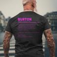 Team Burton 姓 誕生日や家族の集まりに メンズTシャツ バックプリント 高齢者への贈り物