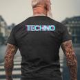 Techno Edm Music Rave Party Raver Dj テクノハウス メンズTシャツ バックプリント 高齢者への贈り物