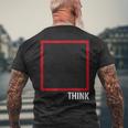 Think Outside The Box 哲学者、本好き、オタクのためのデザイン メンズTシャツ バックプリント 高齢者への贈り物