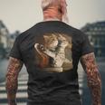 TitaniCムービーにインスパイアされた面白い猫好きのミーム。 メンズTシャツ バックプリント 高齢者への贈り物