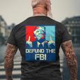 Trump Defund The Fbi ビンテージ プロトランプ 2024 愛国的 メンズTシャツ バックプリント 高齢者への贈り物