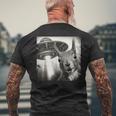 Ufoとリス自撮り面白いリス愛好家 メンズTシャツ バックプリント 高齢者への贈り物