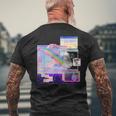 Vaporwave 美的pc トリッピーアート 90年代コンピューター メンズTシャツ バックプリント 高齢者への贈り物