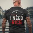 Vintage I Need Rice Lover レトロ 米 食べ物 好き メンズTシャツ バックプリント 高齢者への贈り物