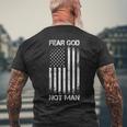 Vintage Usa Flag Fear God Not Man メンズTシャツ バックプリント 高齢者への贈り物