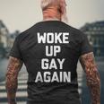 Woke Up Gay Again ayingarcastic Gay Pride Gay メンズTシャツ バックプリント 高齢者への贈り物