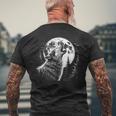 Graphic Wolf Howling Moon Forest Nature Wildlife Animal Men's T-shirt Back Print Gifts for Old Men