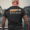 Woolrich Pa ヴィンテージ エバーグリーン サンセット 80年代 レトロ メンズTシャツ バックプリント 高齢者への贈り物