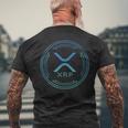 Xrp 暗号化デジタル通貨 ブルーグリーン 投資家 楽しい メンズTシャツ バックプリント 高齢者への贈り物