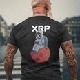 Xrpかわいい月の男暗号通貨電話トレーダー メンズTシャツ バックプリント 高齢者への贈り物