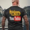 Youtuba おもしろ金管楽器 メンズTシャツ バックプリント 高齢者への贈り物